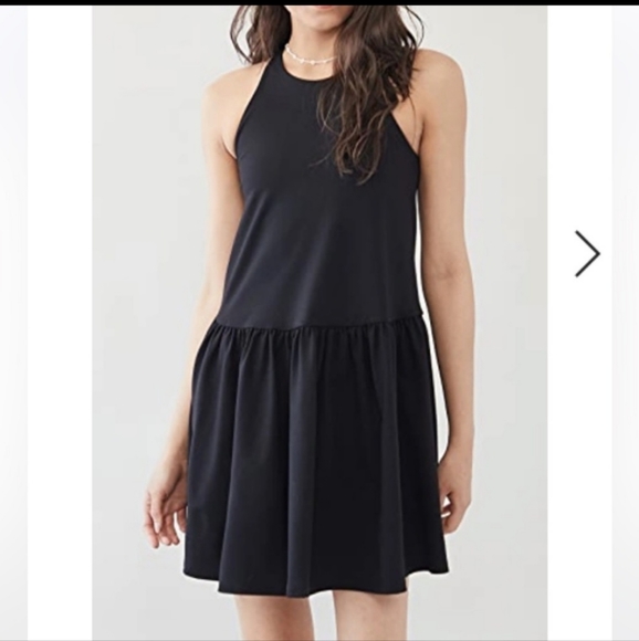 Susana Monaco Racer A-Line Gathered Dress In Black Women's Size Small NWT - Picture 1 of 11